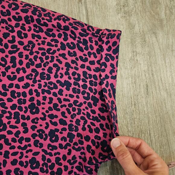 Joules Yasmine Dress Women’s US 10 Pink Leopard Button Front V-Neck Belted Midi - Picture 8 of 14